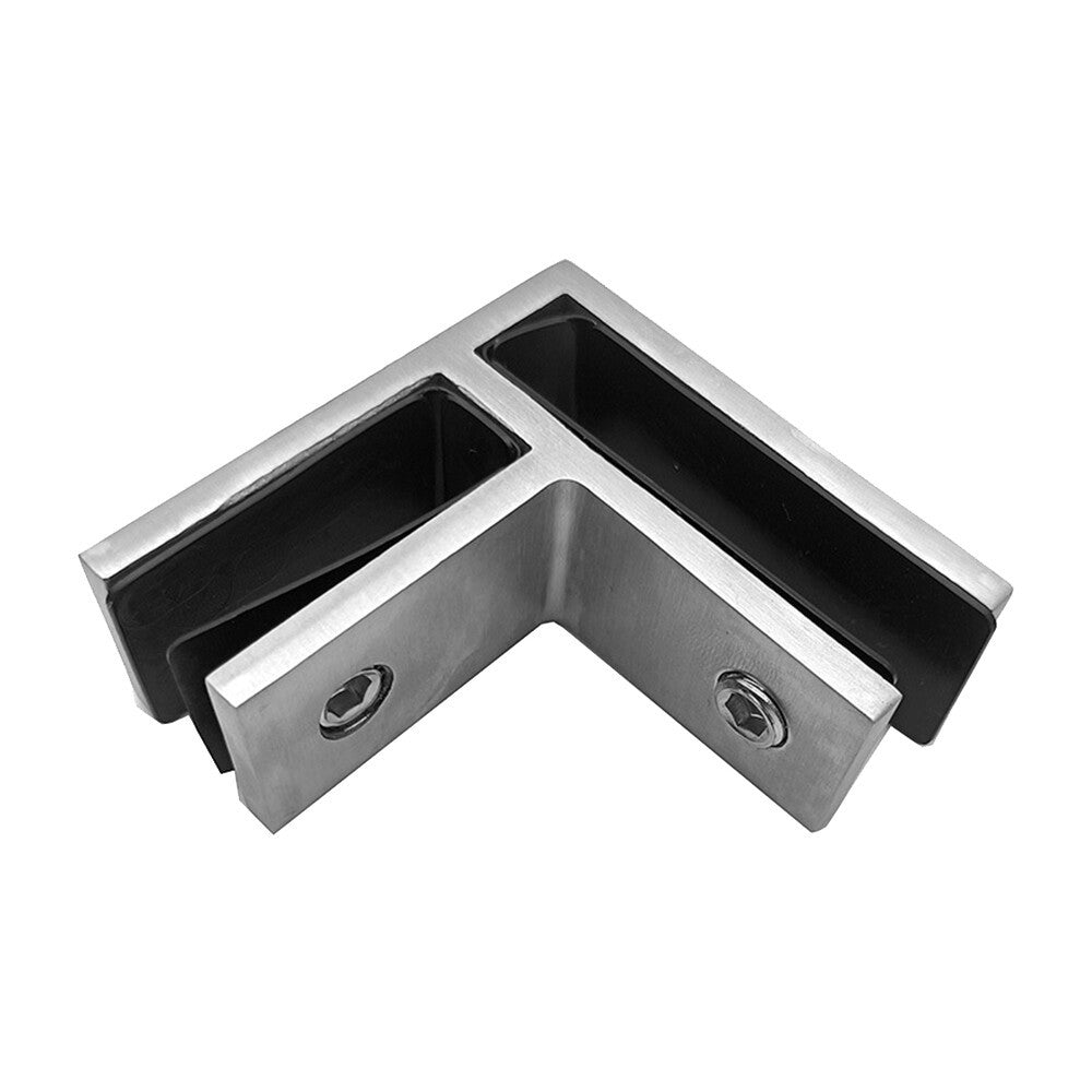 2XStainless Steel 90 Degree Glass Balustrade Stiffener / Clamp 10-12mm - Duplex
