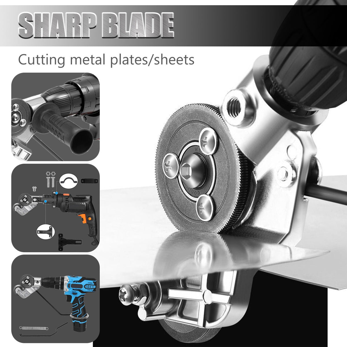 Metal Sheet Cutter Nibbler Saw Electric Drill Shears Plate Cutter Attachment UK