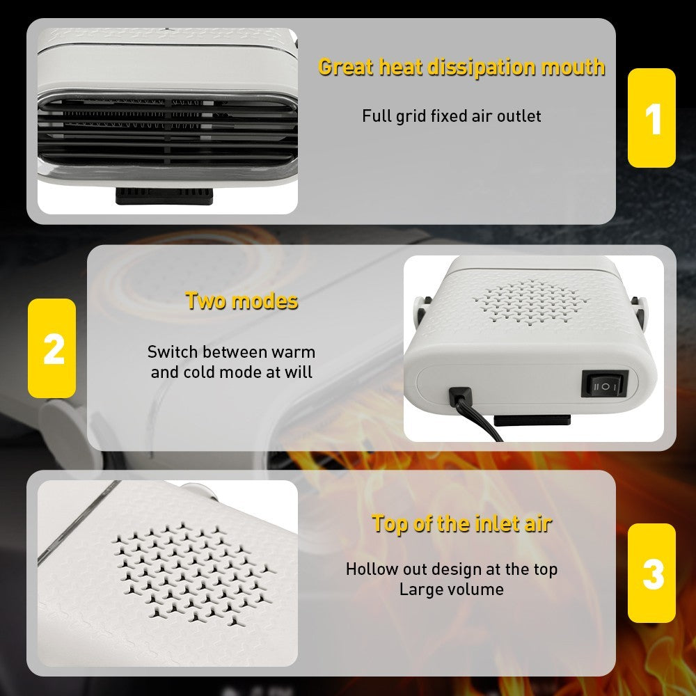 Portable Electric 1x Heater 12V 150W Heating Fan Defogger Defroster Demister