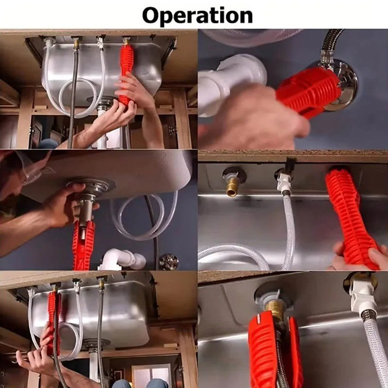 14 IN 1 FAUCET SINK BASIN INSTALLER PIPE WRENCH TAP SPANNER MULTIFUNCTION TOOLS