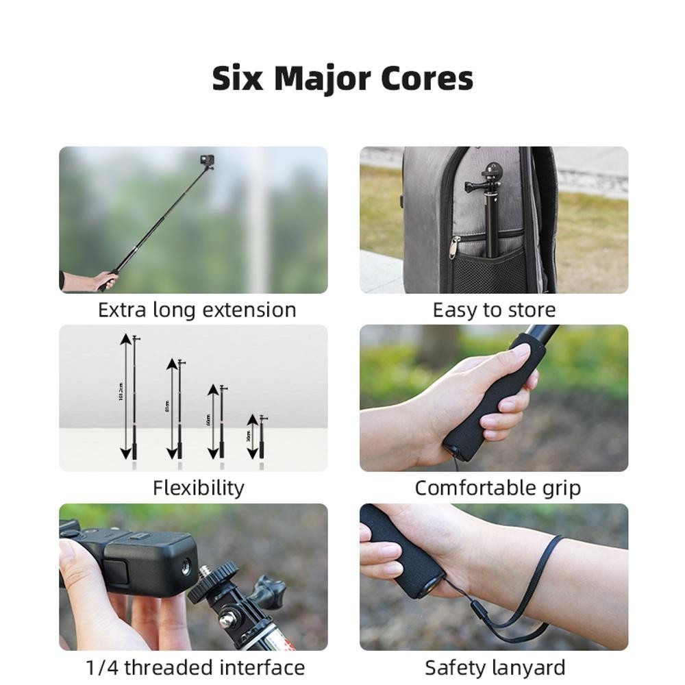 For DJI OSMO POCKET3 Extension Stick Sports Camera Extension Selfie Stick