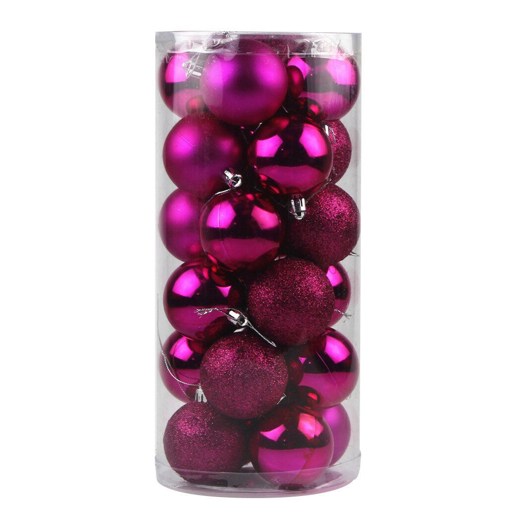 24Pcs 6cm New Christmas Tree Ball, Holiday Party Home Bauble Home Party Hanging