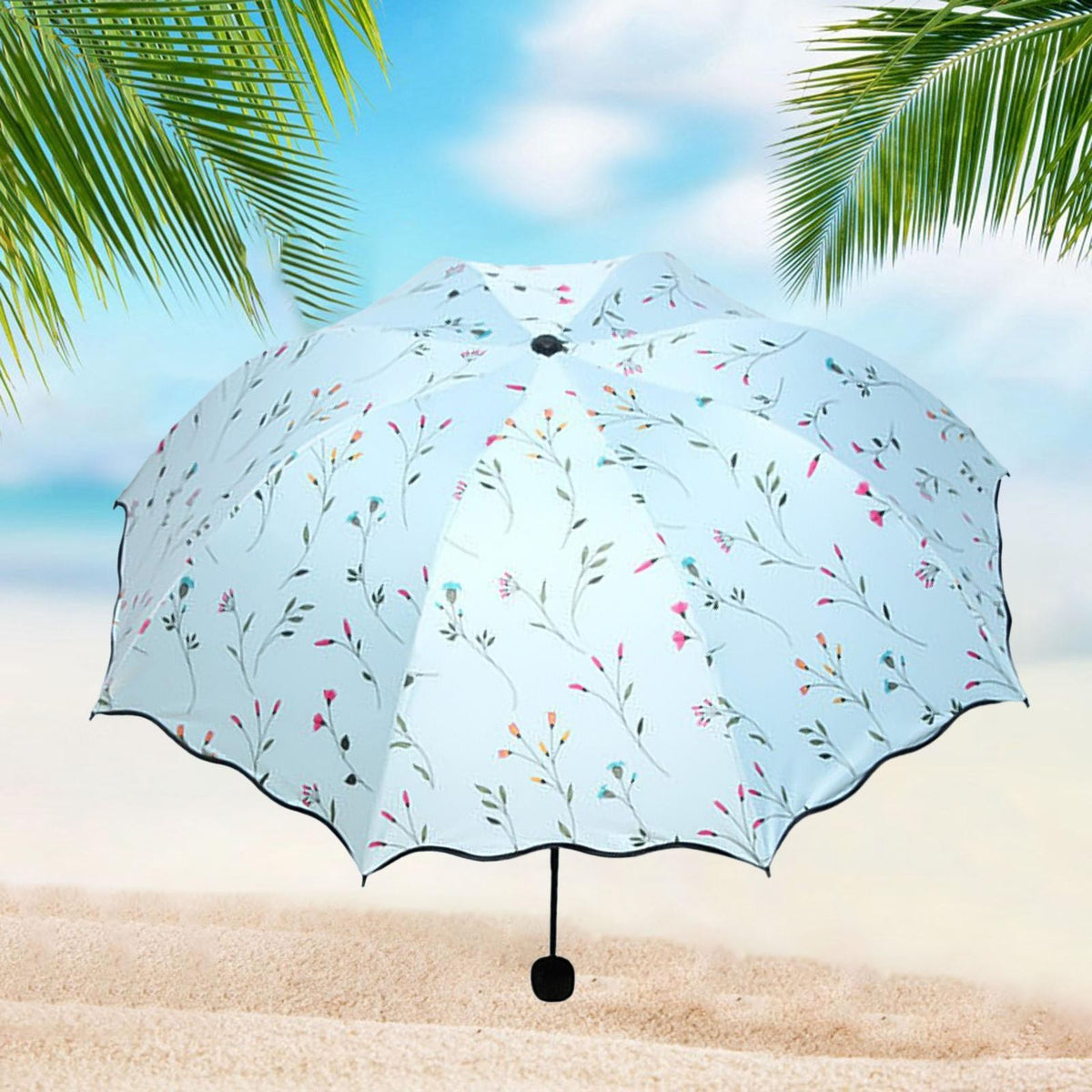 Foldable Umbrella Lightweight Umbrella for Sun Rain for Summer Beach Travel.*