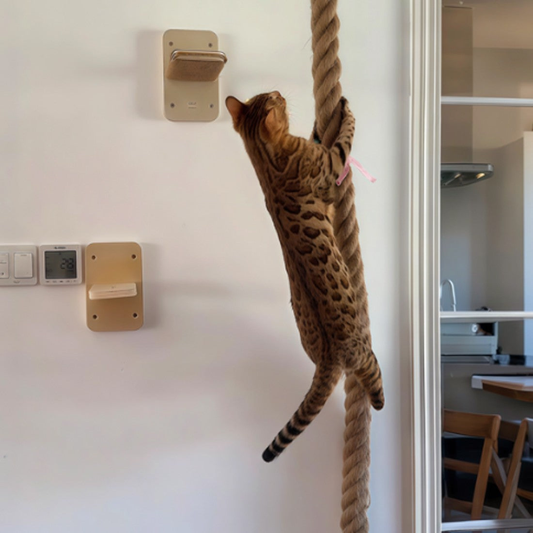 1.5-meter wall-mounted cat scratching rope cat climbing post platform