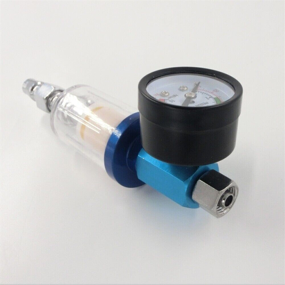 Mini Air Pressure Regulator Gauge Spray Gun & In-Line Water Trap Air Filter UK