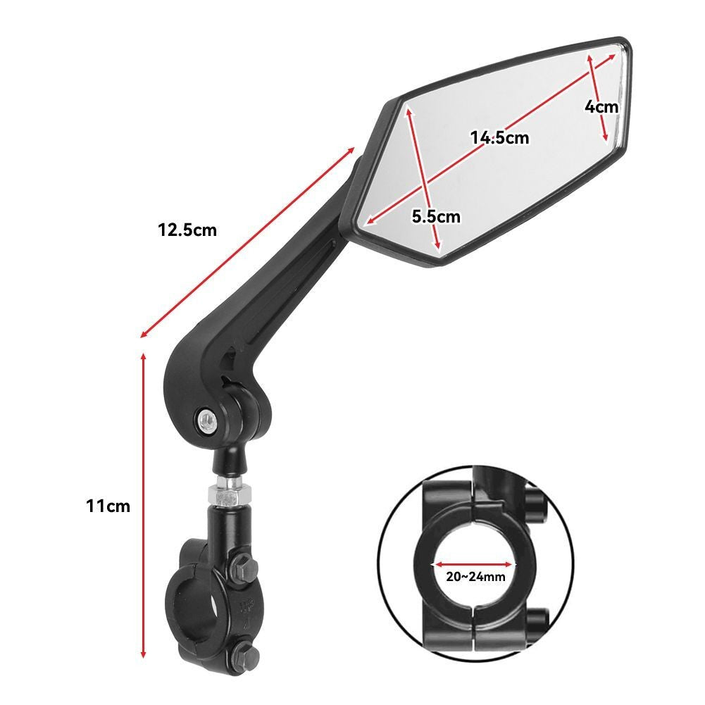 2X Bicycle Handlebar Wing Rear View Mirror Mobility Scooter Mountain Bike MTB