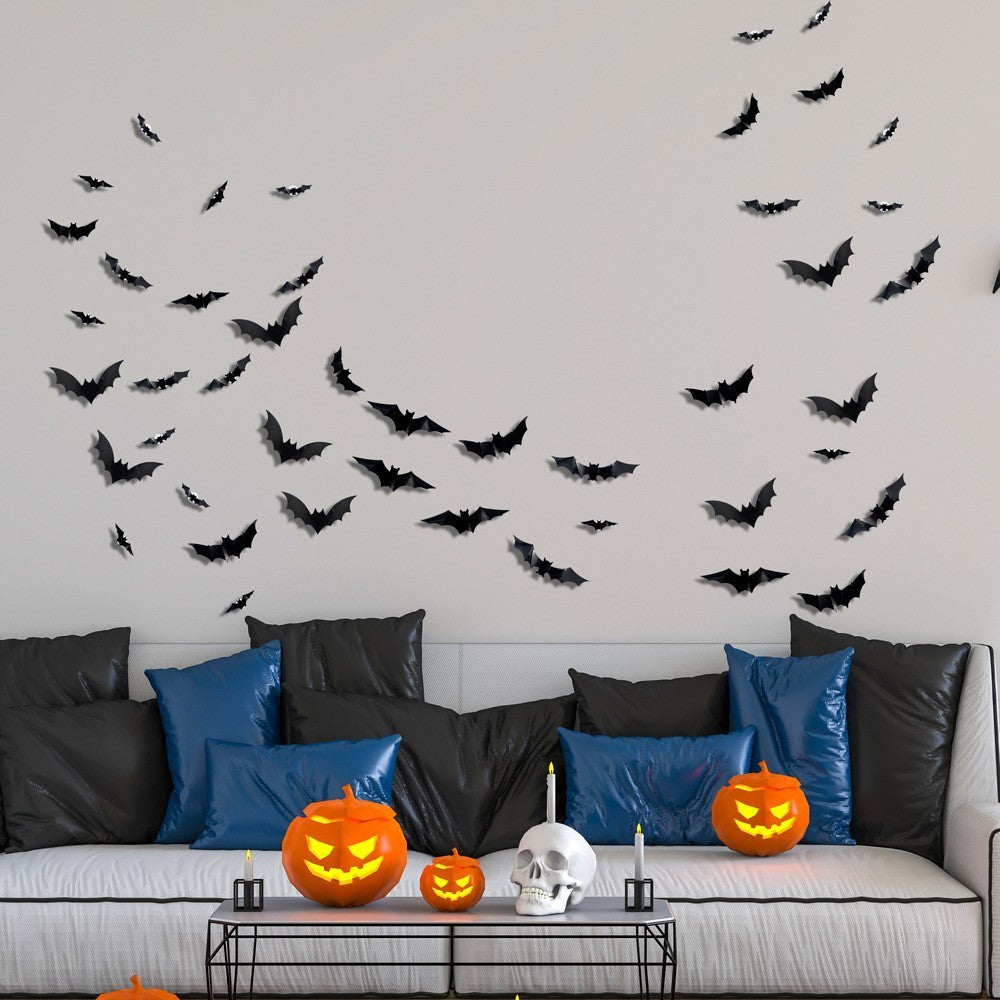 Halloween Bats Wall Decor Halloween Decorations 3D Realistic Bat with LED Lights