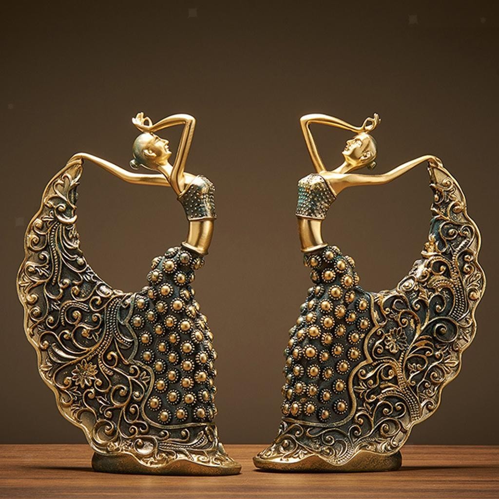 Creative  Dancer Figurine Dancing Statue Decor Ornaments Art Crafts Bronze.*