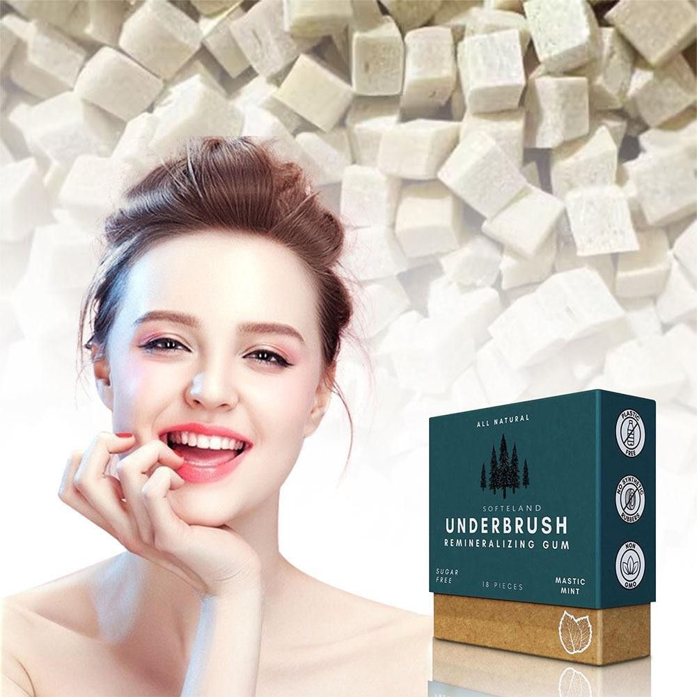 3 Packs Mint Underbrush Remineralizing Chewing Gum With Nano Hydroxyapatite