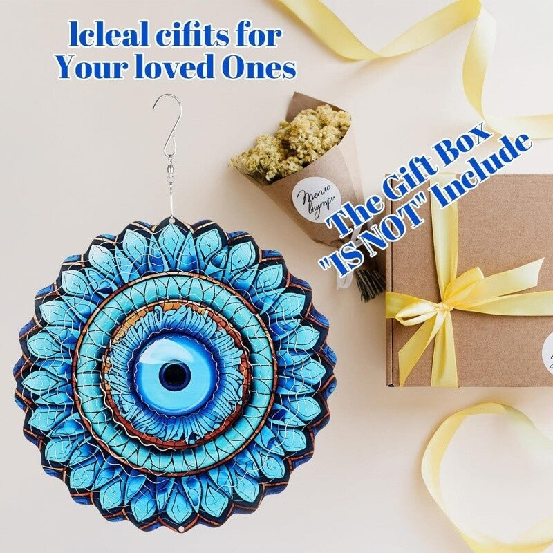 Magical 3D visual effects Wind Spinner Hanging Metal Flowing Rotating Decor 25CM