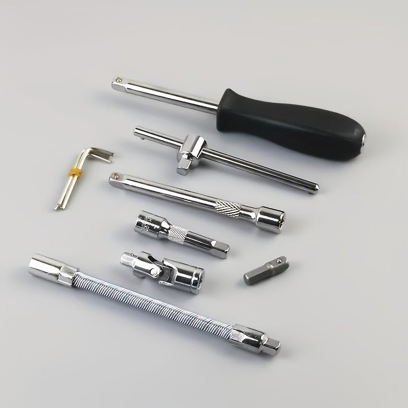 46pcs Ratchet Wrench Set 1/4 Ratchet Torque Wrench Combo Kit with Sockets Bit