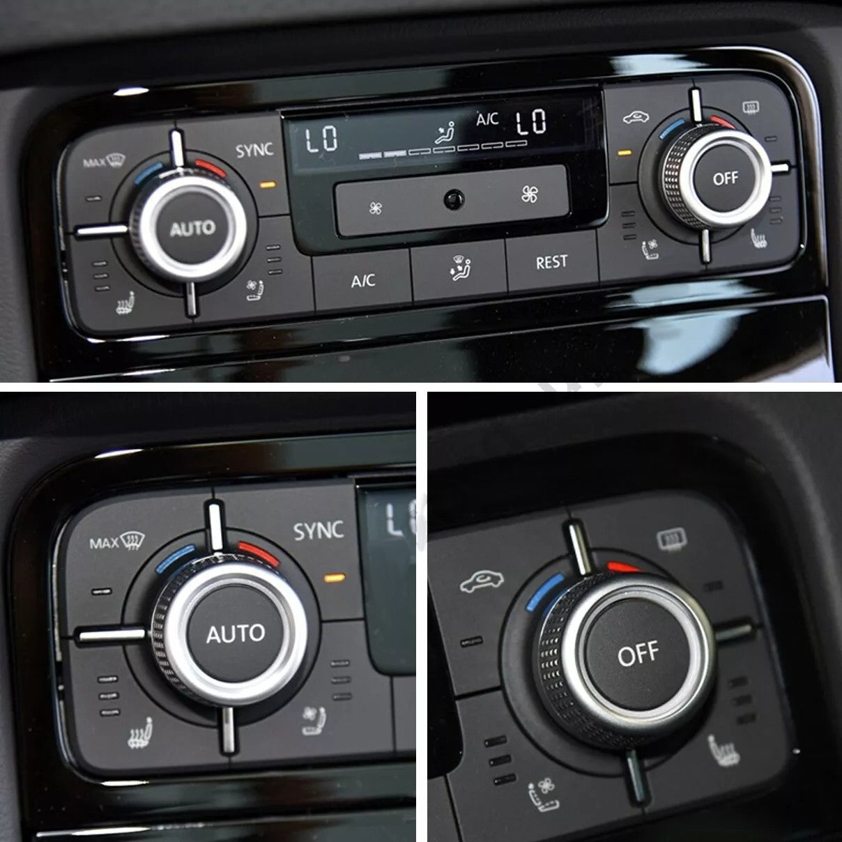 2PCS Front AC Climate Control Knob Button Cover Cap For VW Touareg 2011-2014 New