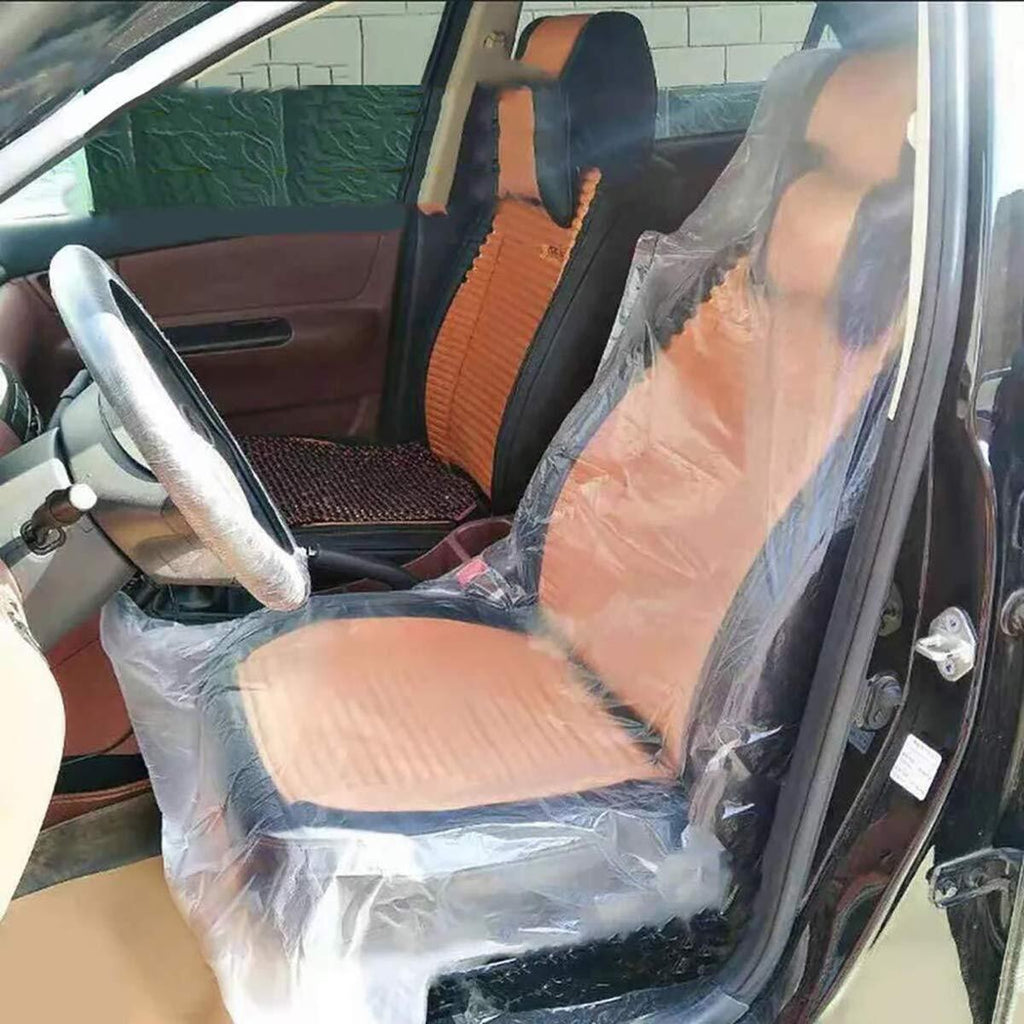 100x Disposable Plastic Car Seat Covers for Mechanics Garage Use Keep Cars Clean