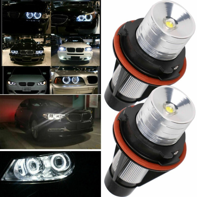 2x HALO ANGEL EYES LED LIGHT WHITE BULBS MARKER FOR BMW E39 E60 E61 E83 E64 E53