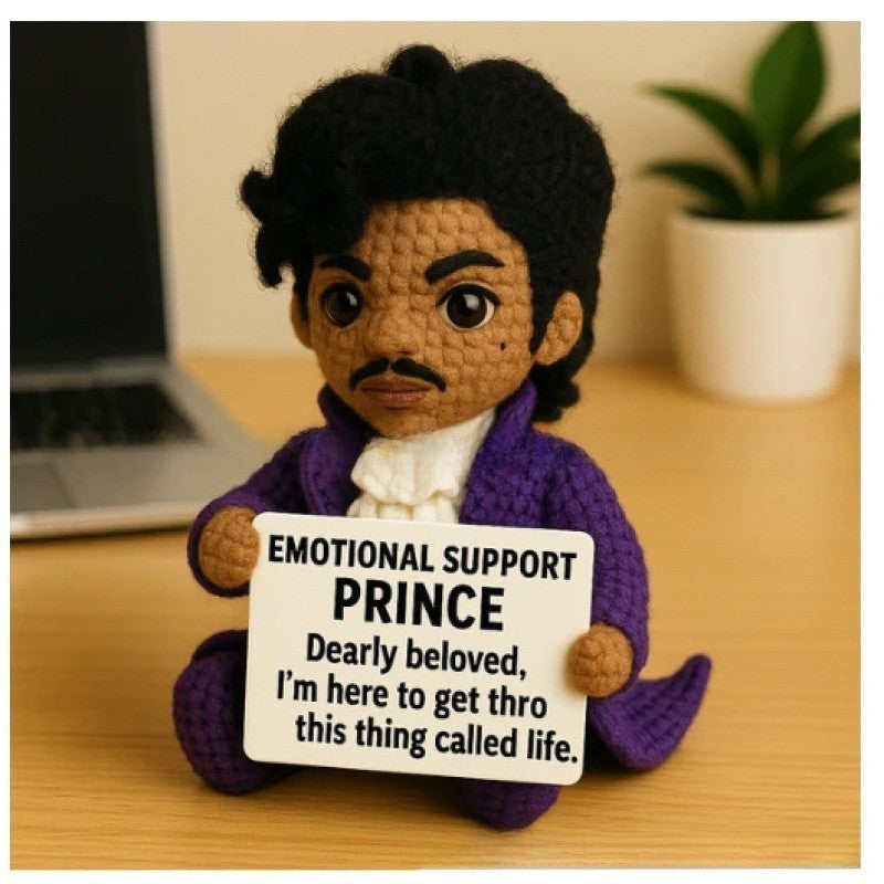Crochet Emotional Support Dolls Positive Prince Dolls Handmade Knitted Xmas Gift