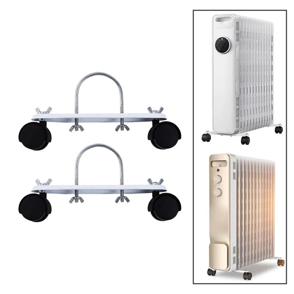 2Pcs Oil Filled Heater Caster Bracket with Wheels Spare Parts Smooth and Easy