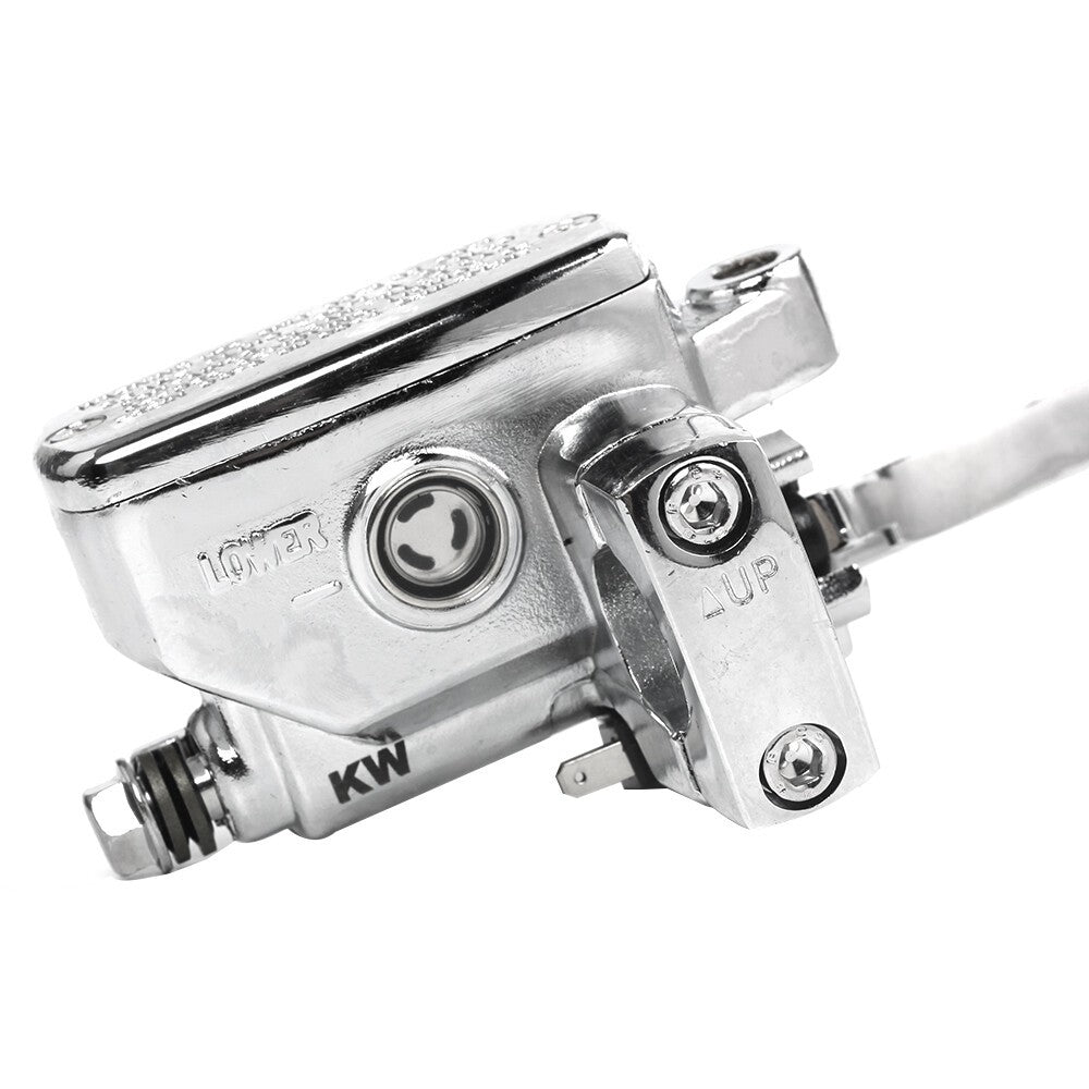 Motorcycle 1" Handlebar Chrome Hydraulic Brake Master Cylinder Lever Universal