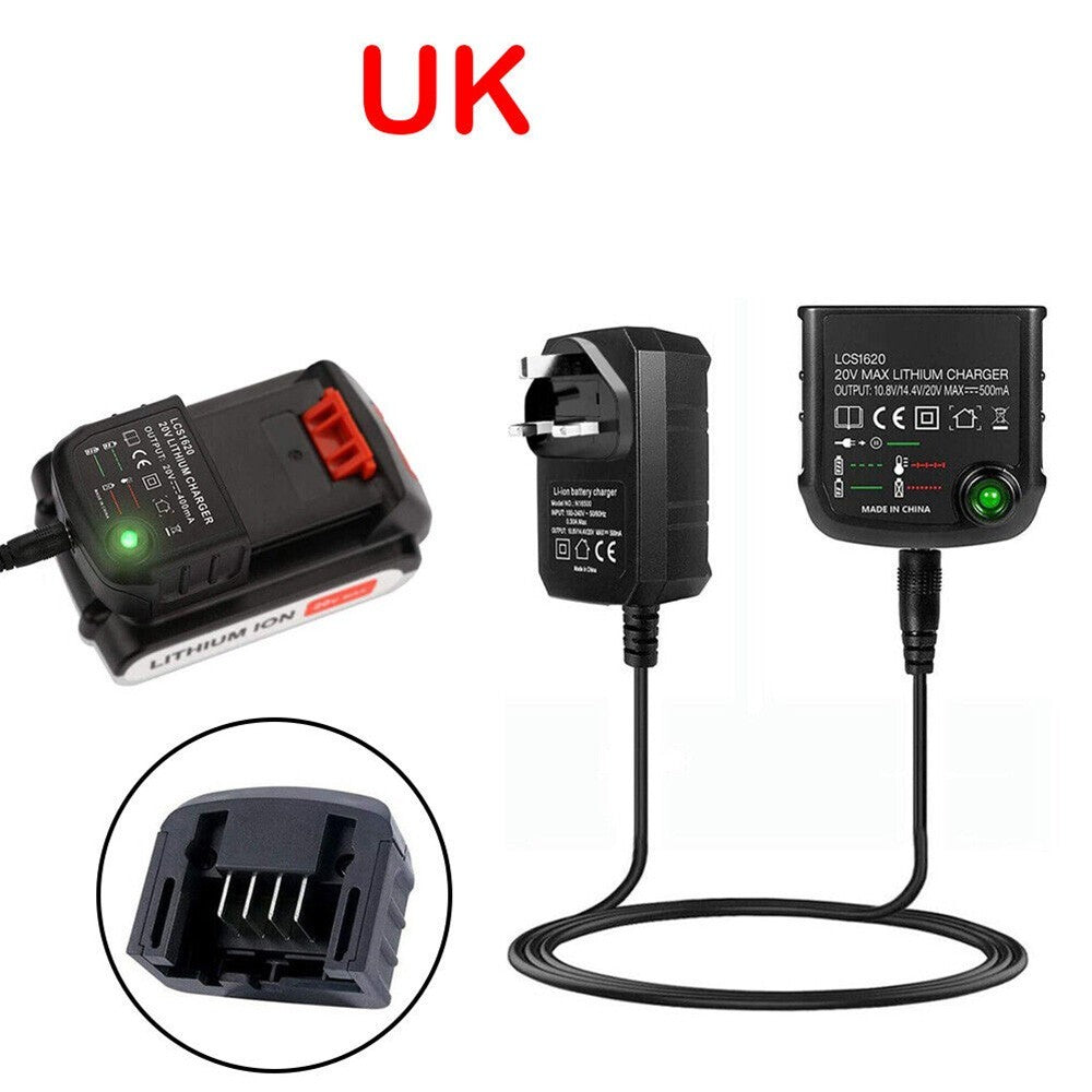 Battery Charger Lithium-Ion Replace for Black and Decker LBXR20 14.4V 18V 20V UK