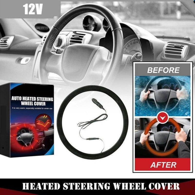 Universal Car Heated Steering Wheel Cover Hand Warming Protector Warmer
