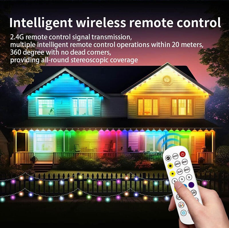 Permanent Outdoor Eaves Lights Smart RGBIC App Remote LED DIY Scene Modes lamp