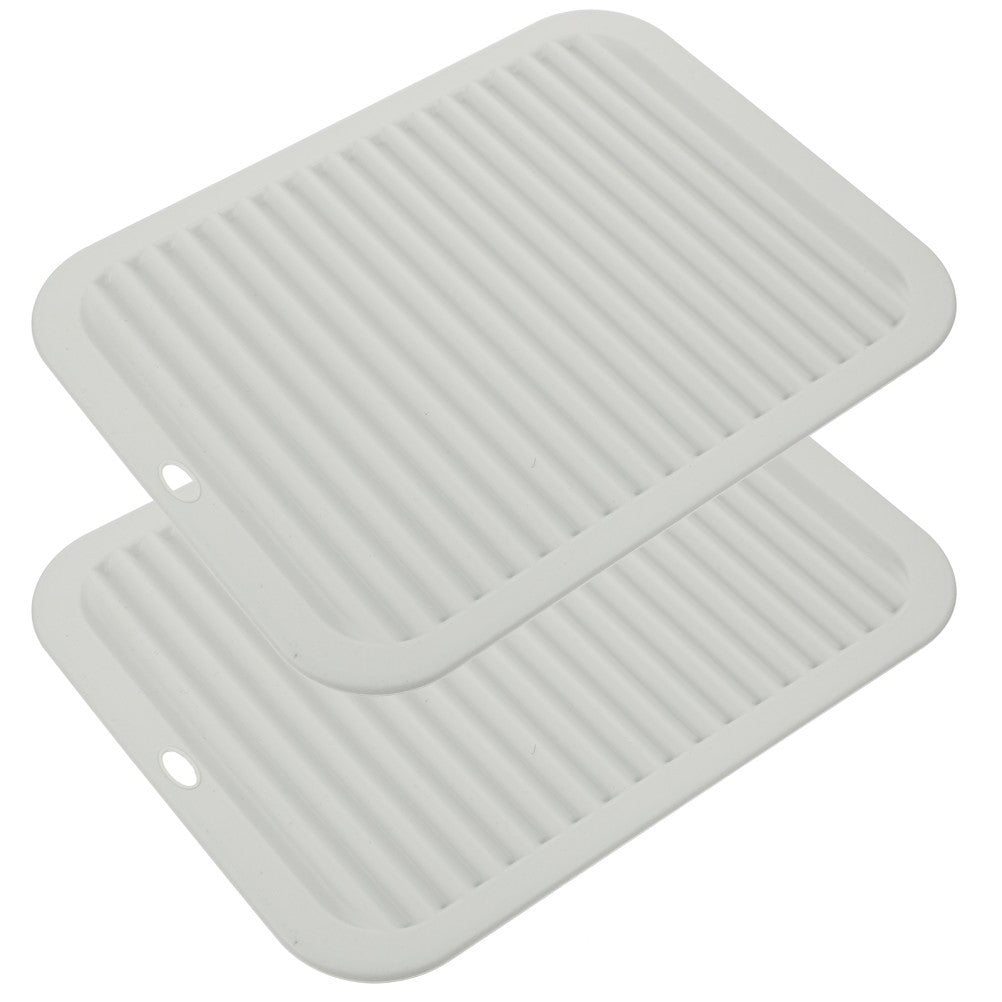 2 Pcs Heat Resistant Silicone Mat Kitchen Drying Dish for Counter
