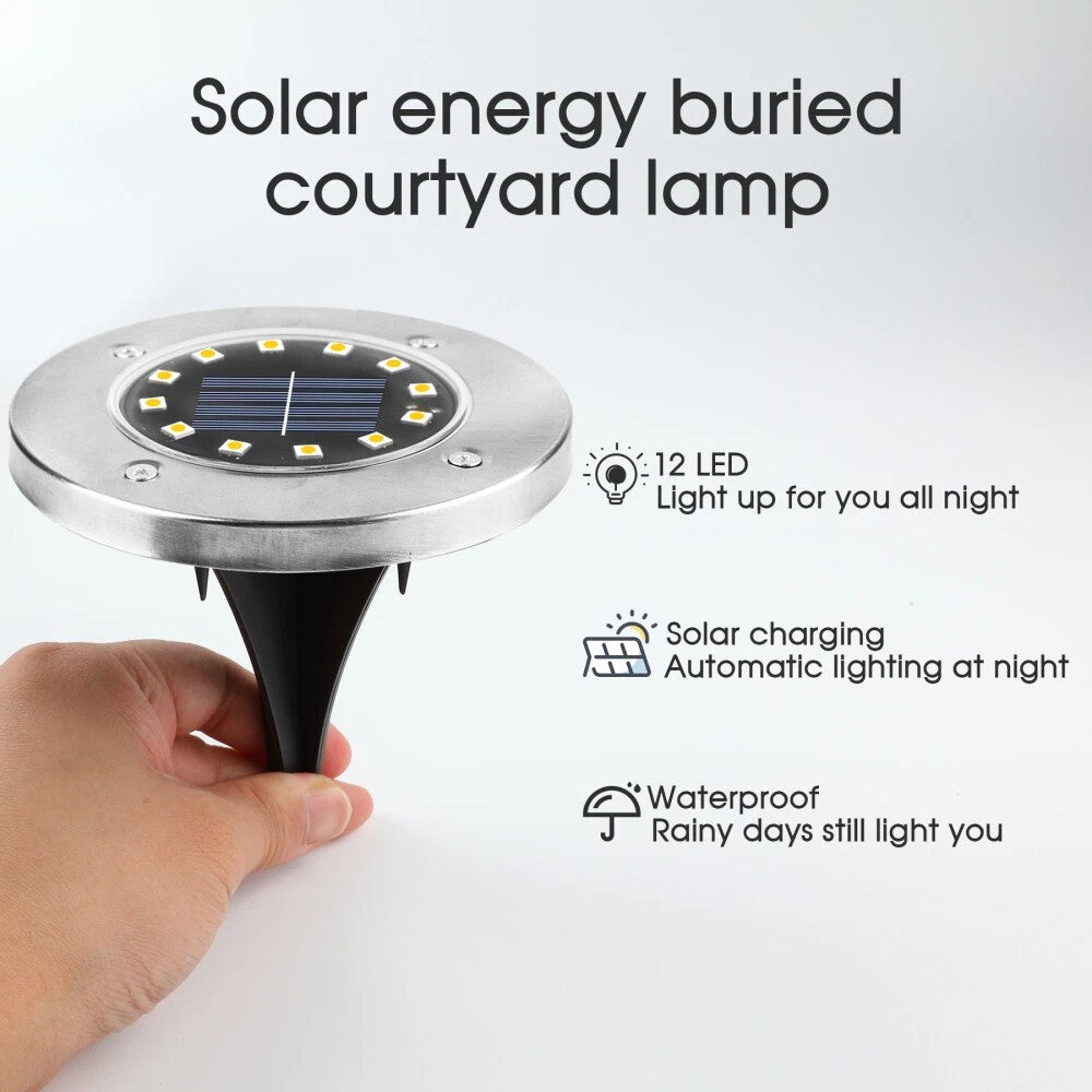 LED Solar Power Ground Lights Floor Decking Patio Outdoor Garden Lawn Path IP65