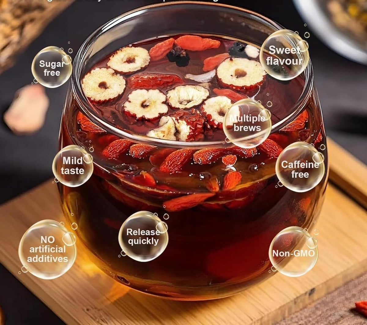 Kidney tea liver tea 30pcs Ginseng six treasure tea red date kidney health