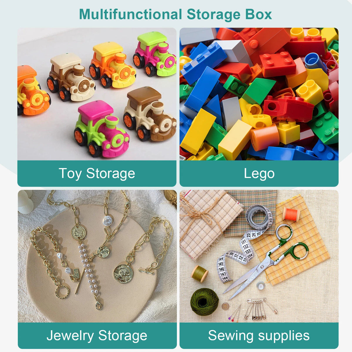 Plastic Storage Organizer for Lego Box Kids Child Toy Stackable Containers