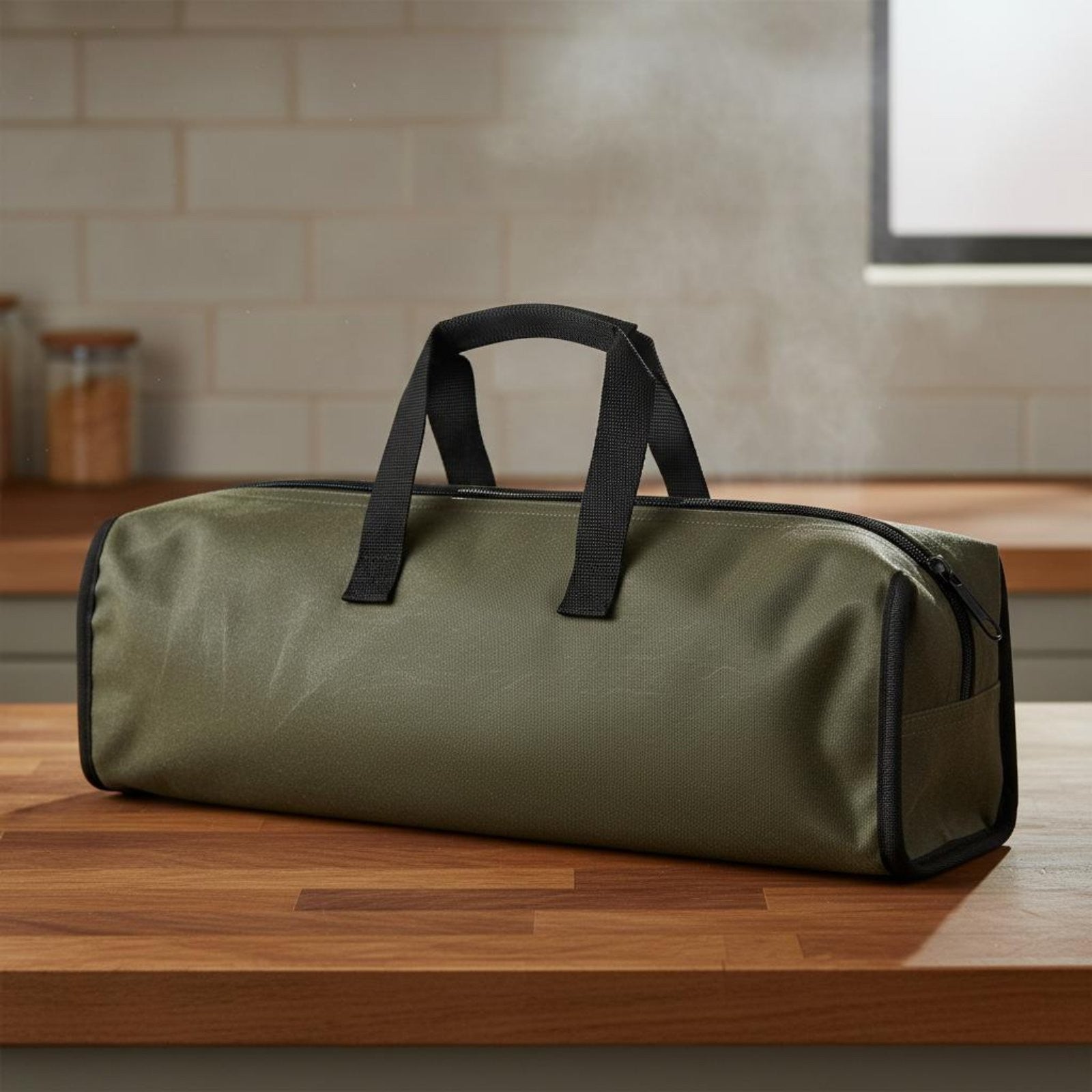 Chef Bag Heavy-Duty Waxed Canvas Roll Lightweight for Outdoor, Chefs
