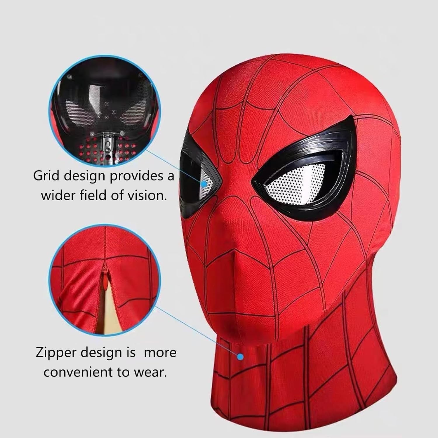 Spider-Hero Full Mask Breathable Blinkable Eyes for Halloween Christmas Cosplay