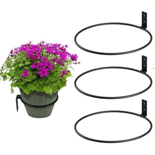 2/3/5PCS Plant Flower Pot Wall Mounted Ring Holder Garden Hanging Basket Bracket