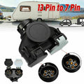 13 Pin To 7 Pin Twin N & S Short Towing Socket Adapter Trailer Caravan Lead Euro
