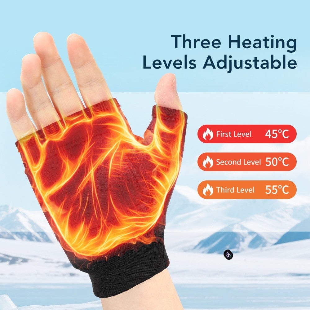 Electric Heated Gloves Rechargeable Battery Hand Warm Windproof Thermal Winter