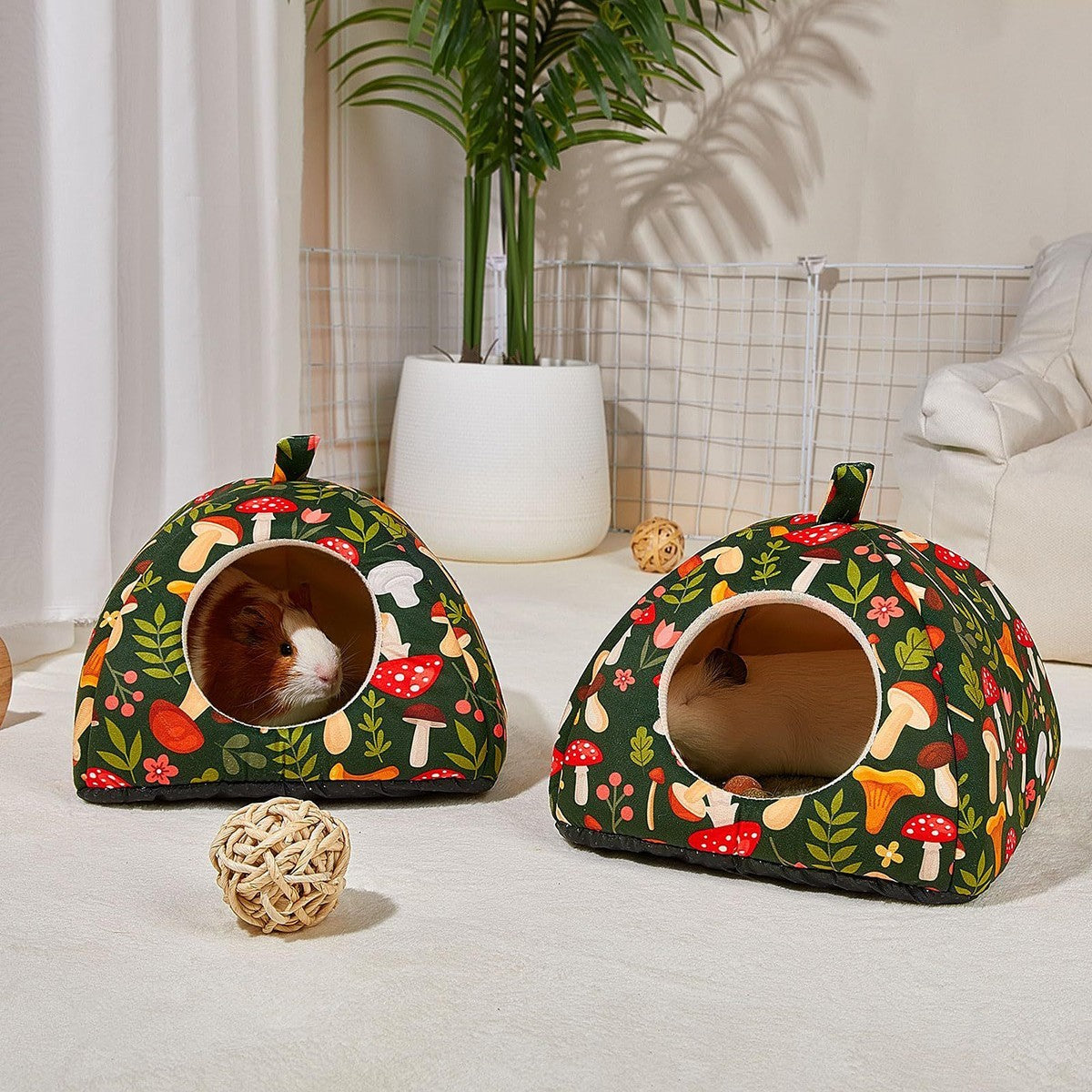 Guinea Pig Nest Set of 2 Washable Hamster House Small Animal Sleeping Bed