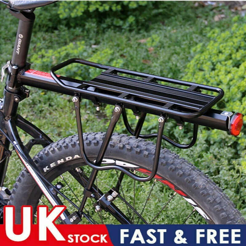 50KG Max Steel Rear Bicycle Pannier Rack Carrier Bag Luggage Cycle Mountain Bike