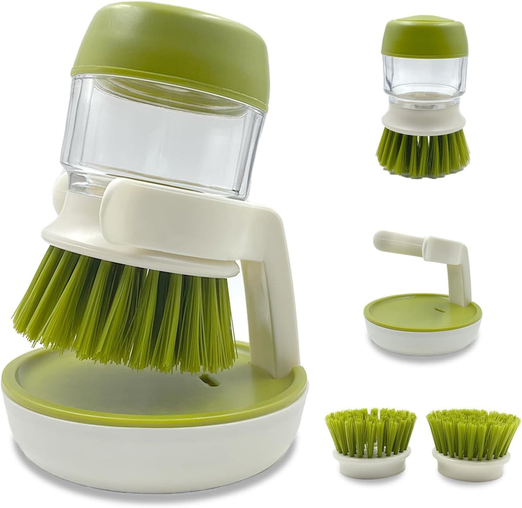 Soap Dispenser Dish Brush Palm Brush Scrub Brush Equipped With Storage...