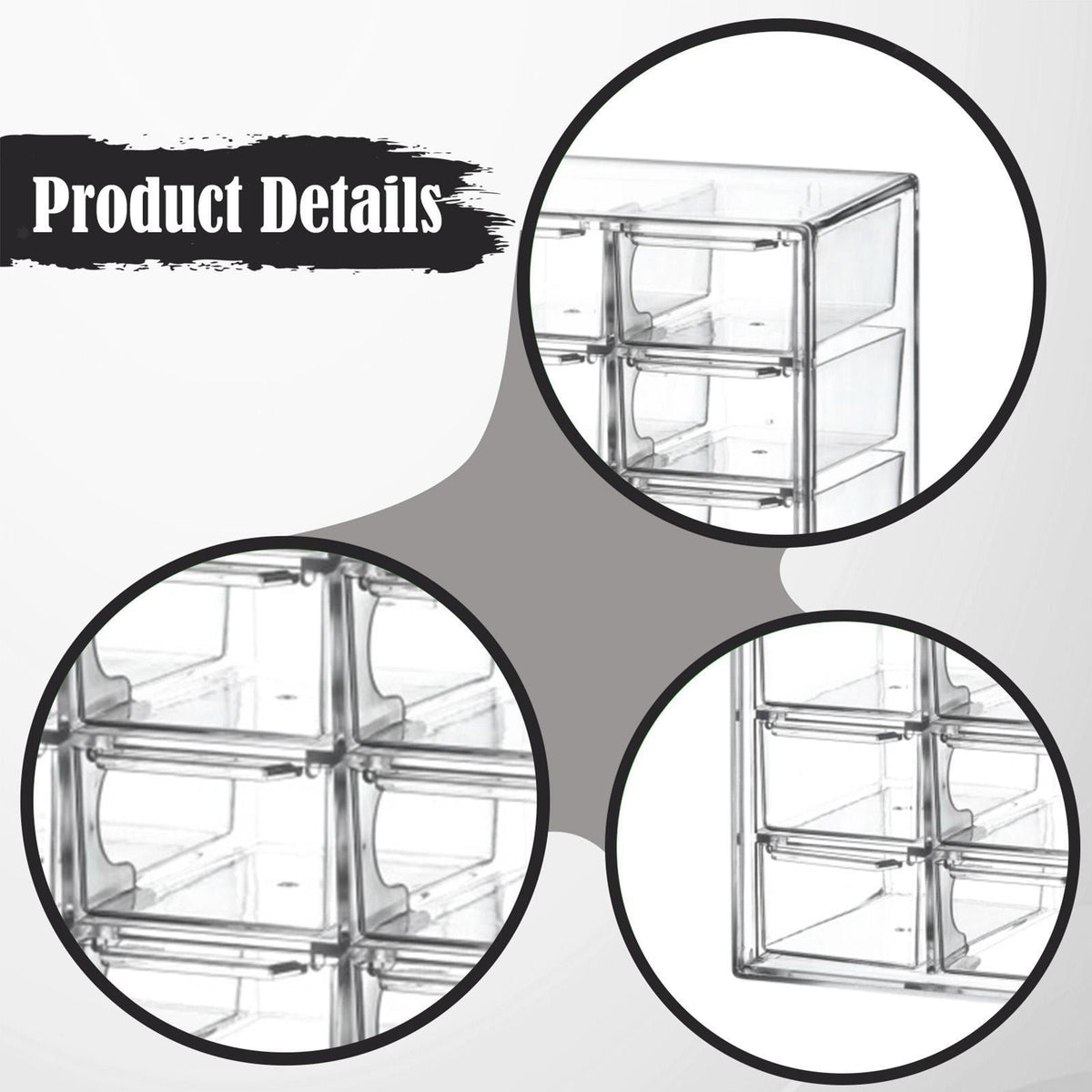 Mini Clear Drawer Organizer Office Stationery Craft Box for Jewelry Bedroom