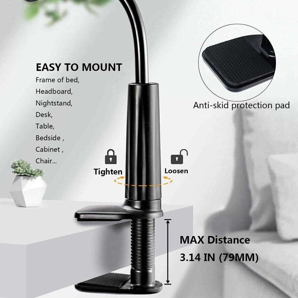 Long Lazy Arm Mount Mobile Phone Holder For Android iPhone Bed Desk Clamp UK