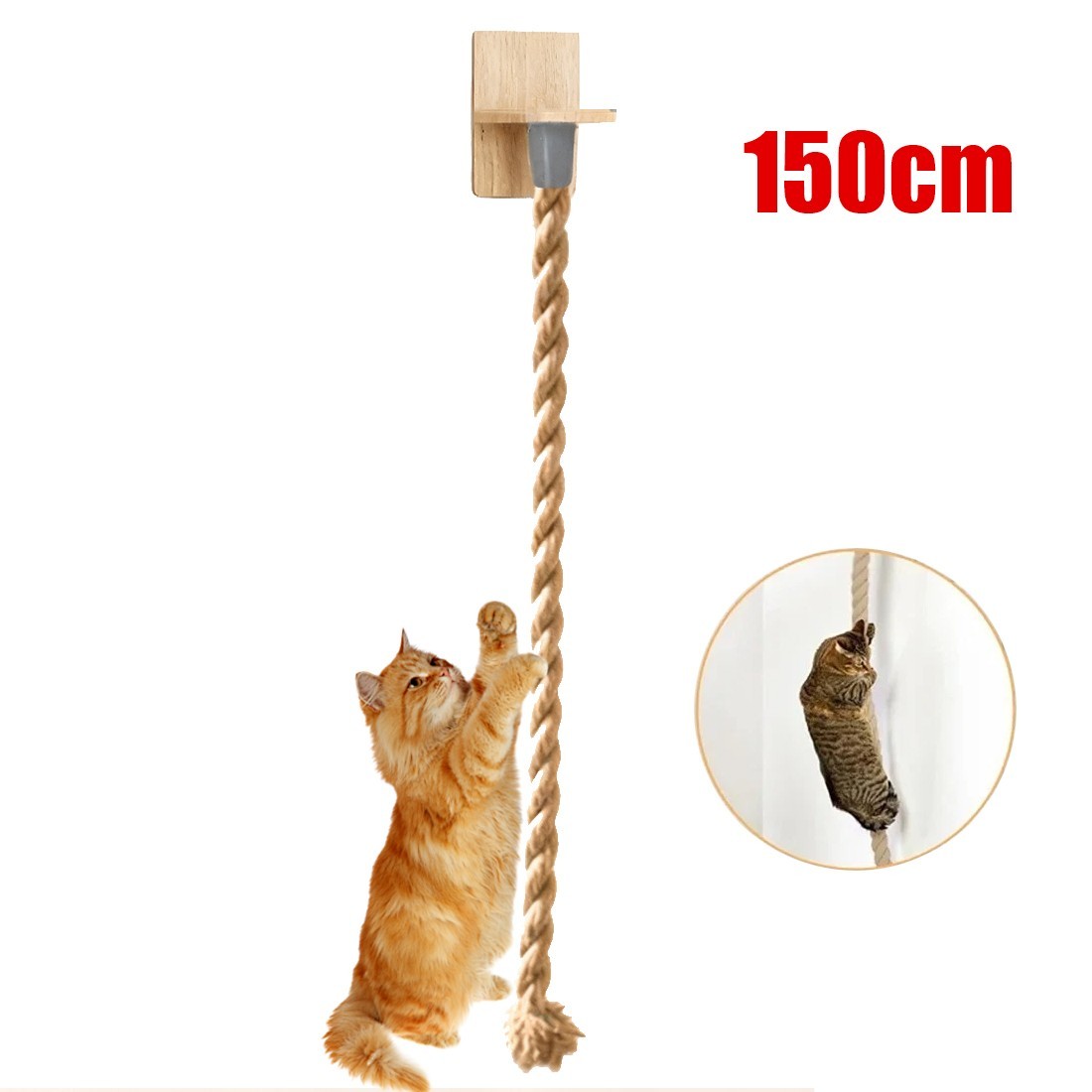 1.5-meter wall-mounted cat scratching rope cat climbing post platform