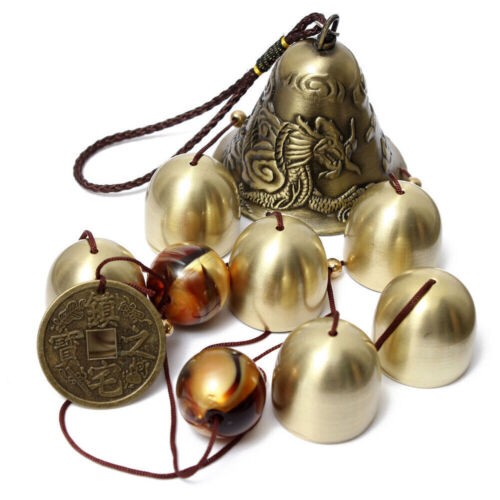 Large Copper Bells Hanging Wind Chimes Garden Yard Home Outdoor Ornament Decor