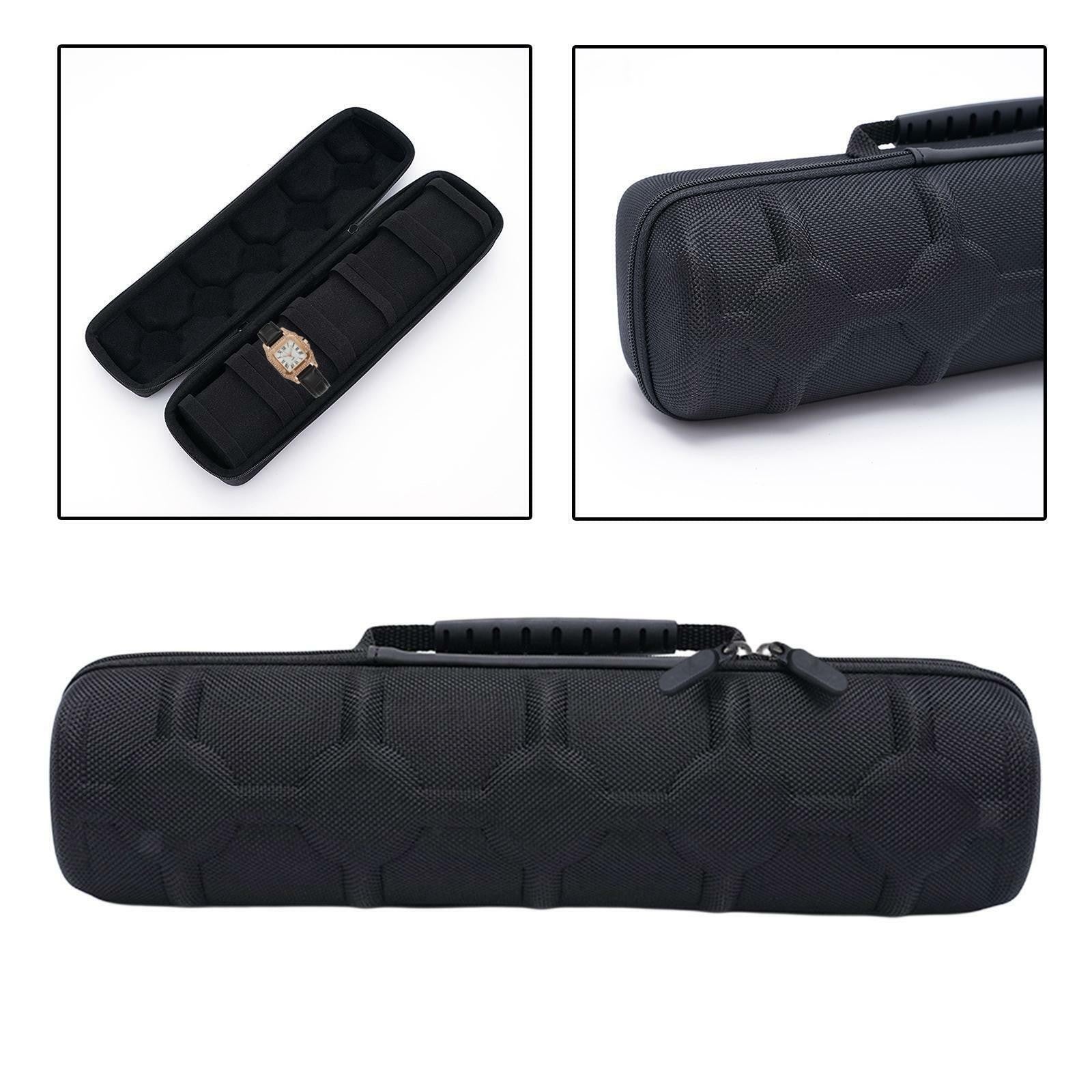 Watch Roll Travel Case Storage Organizer 5 Slots Watch Box for Men & Women