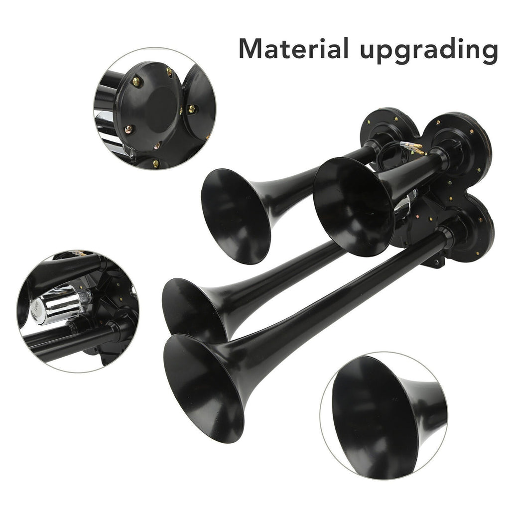 4 Trumpet Train horn kit Truck/UTV/ Impact Drill Train Horn 150DB