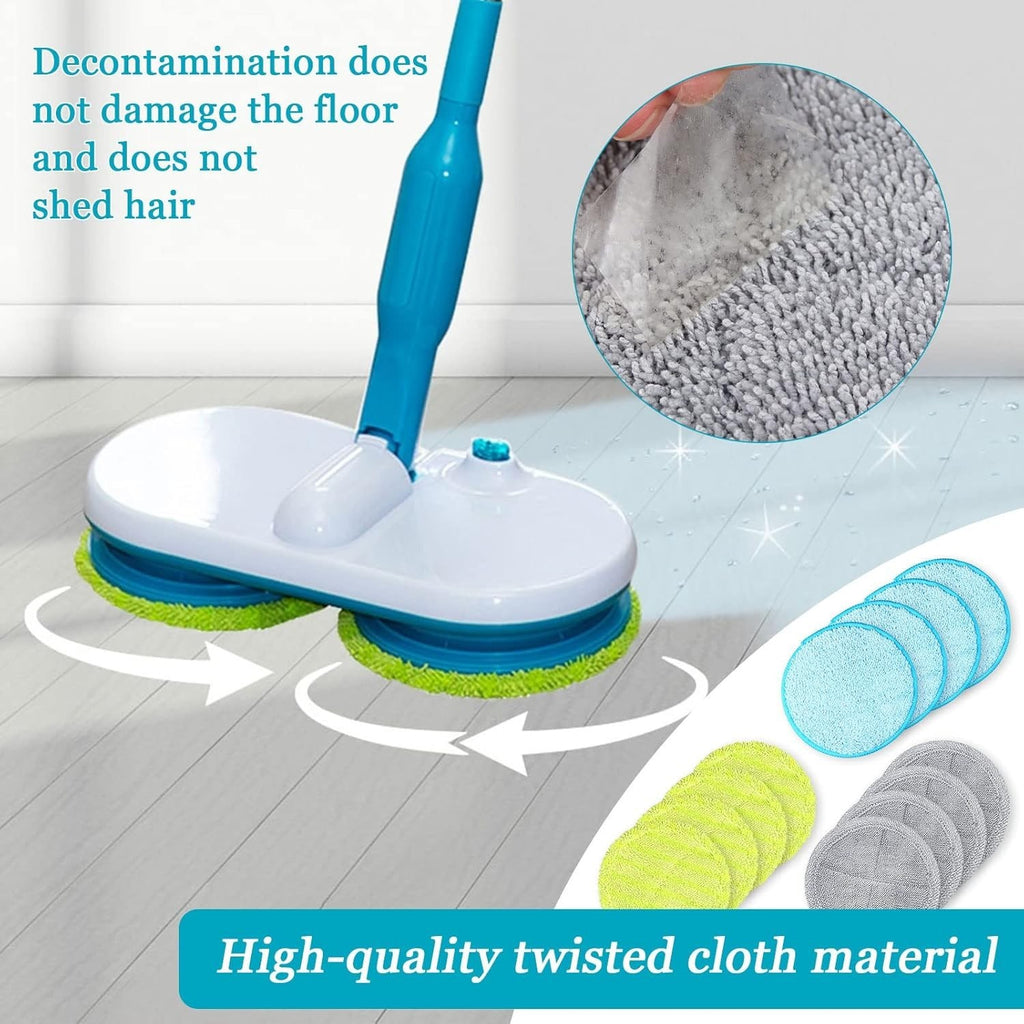 Cordless Electric Floor Mop – Dual Spin Cleaner Kits with Handle Scrubber Tool