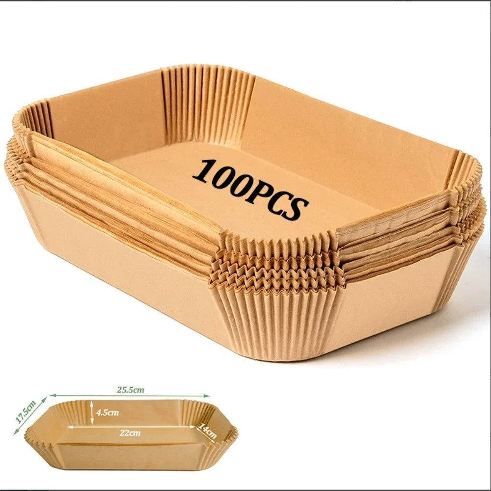 100pack Air Fryer Paper Liners Disposable Non Stick Baking Parchment for Ninja