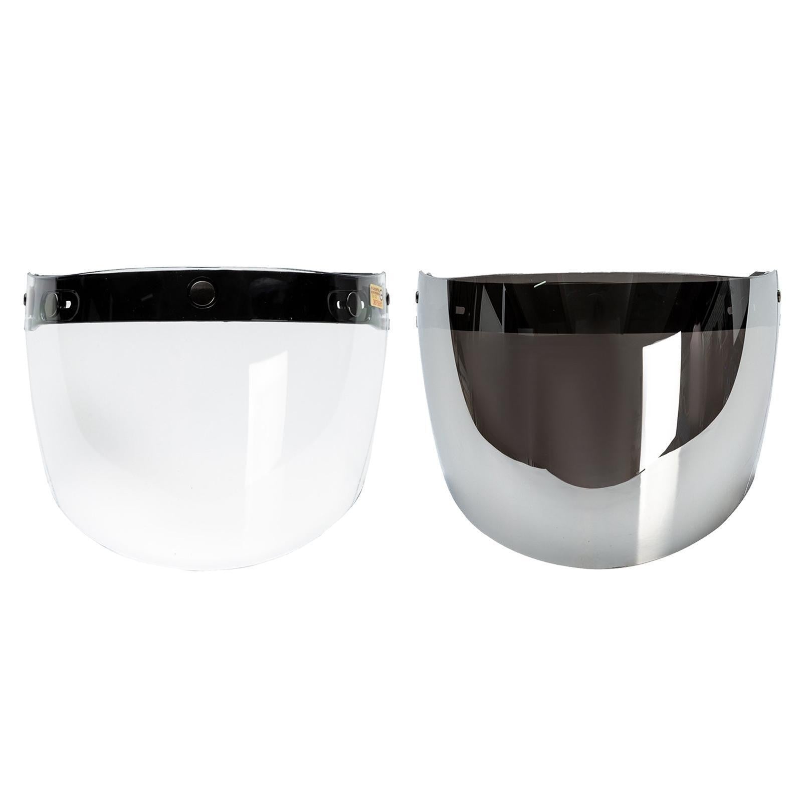 3-Snap Flip Up Motorcycle Visor Shield Lens for Open Face Motorcycle Helmets