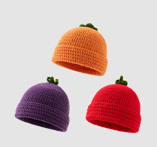 Hat Cotton Knitting Caps Adult Kids Quirky Vegetables