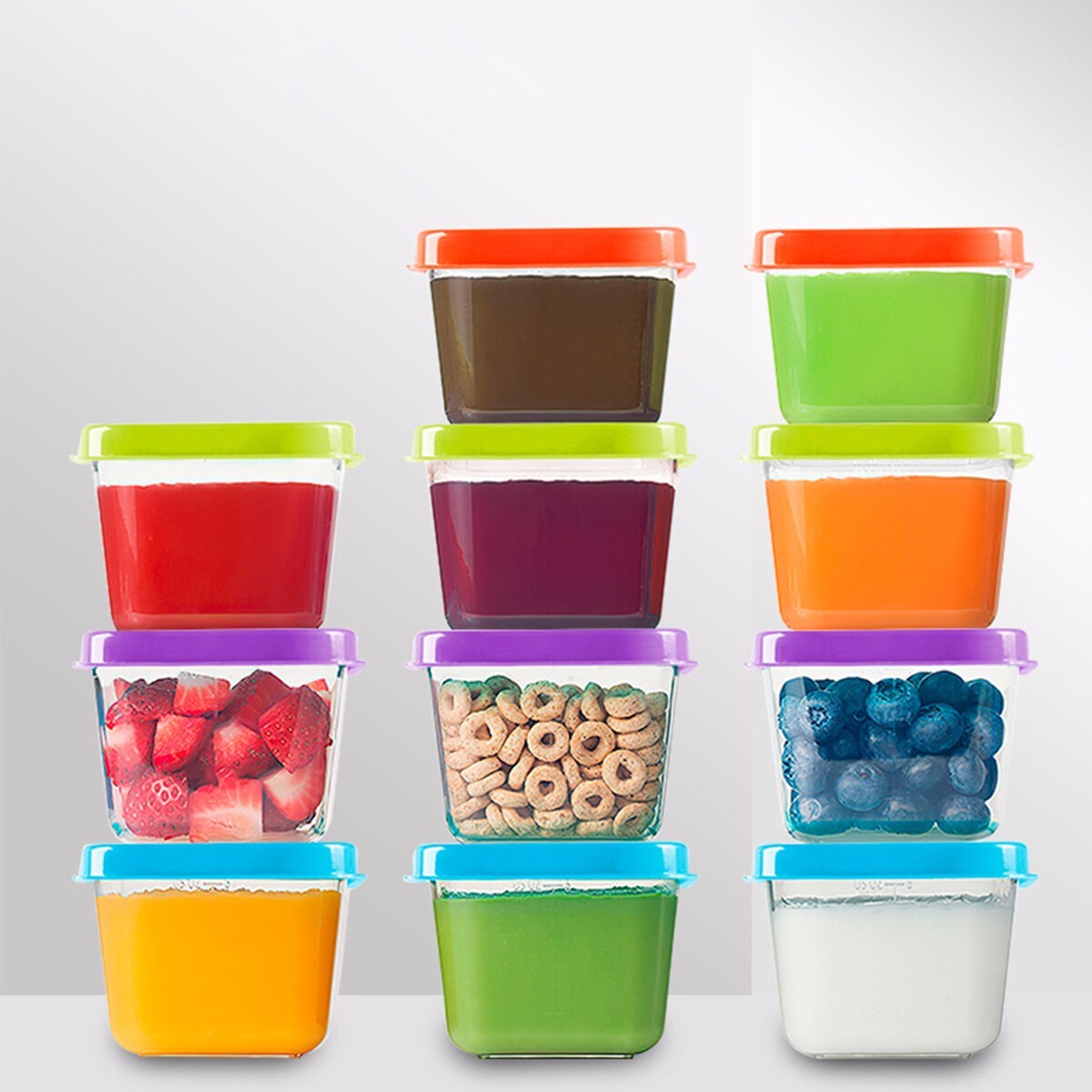 12X Mini Plastic Storage Containers Clear Small Box with Lids Food Storage Pots