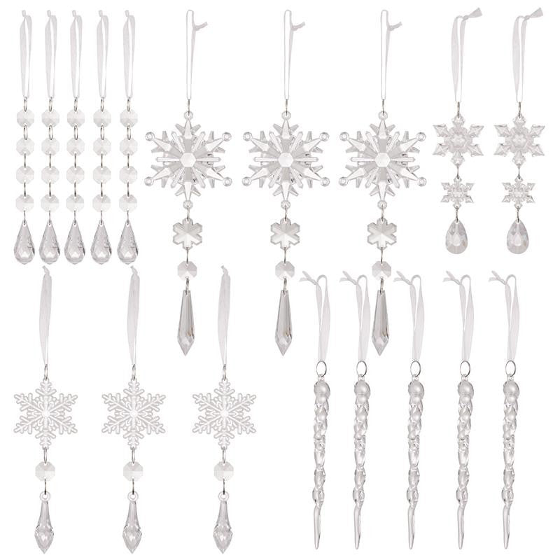 18 Pcs Christmas Tree Icicle Ornaments Clear Acrylic Icicle Christmas Decoration