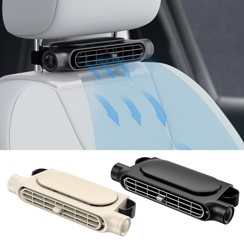 Car Rear Seat Fan USB Powered Car Headrest Cooling Air Fan Car Interior Fan