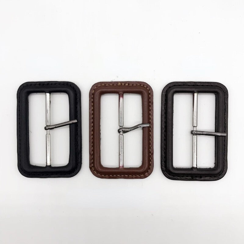 2pcs Leather Square Buckles Single Prong for Jacket Belt Replacement DIY Craft